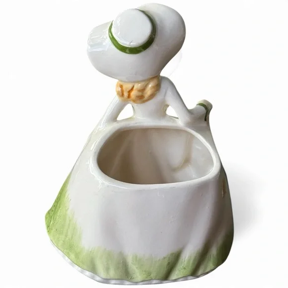 Vintage Relpo Southern Belle Green Floral Ceramic Planter Vase - Picture 2 of 3